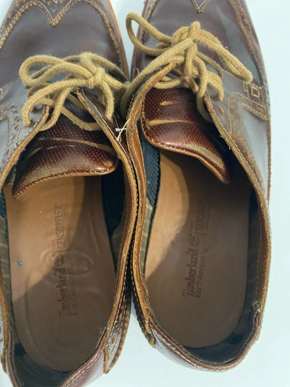 Timberland Earthkeepers Men's 8.5 Brown Brogue Wingtip Oxfords With Sensorflex